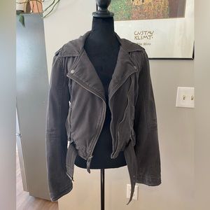 Abercrombie & Fitch Vintage Moto Jacket- Size L Color: Charcoal Gray.